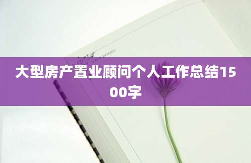 大型房产置业顾问个人工作总结1500字