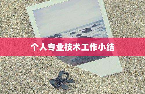 个人专业技术工作小结