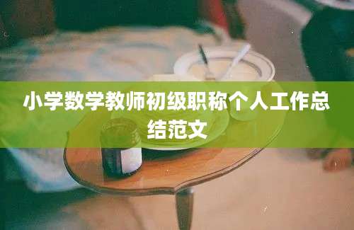 小学数学教师初级职称个人工作总结范文