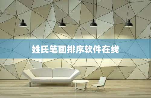 姓氏笔画排序软件在线