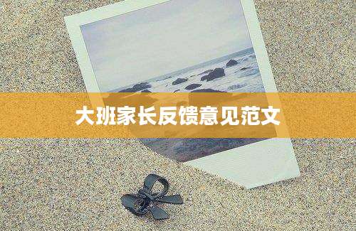 大班家长反馈意见范文