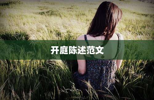 开庭陈述范文