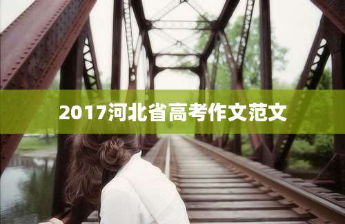 2017河北省高考作文范文