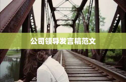 公司领导发言稿范文