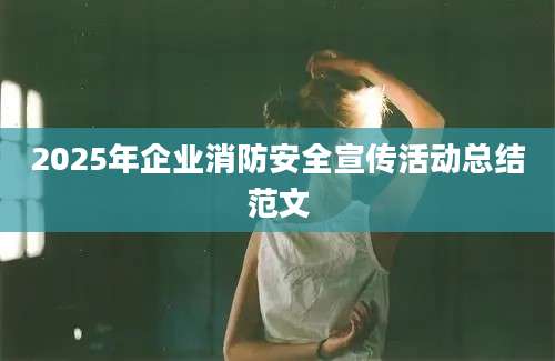 2025年企业消防安全宣传活动总结范文