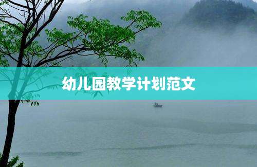 幼儿园教学计划范文