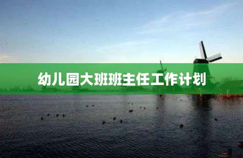 幼儿园大班班主任工作计划