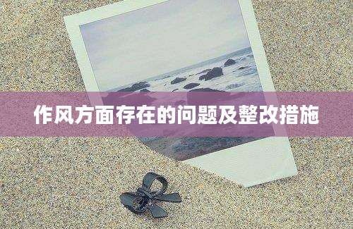 作风方面存在的问题及整改措施
