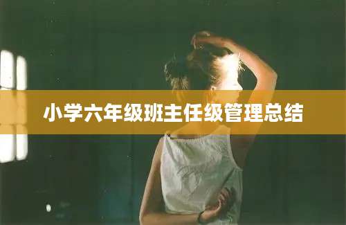 小学六年级班主任级管理总结