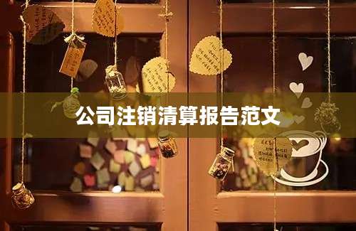 公司注销清算报告范文