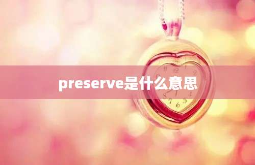 preserve是什么意思