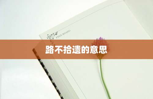 路不拾遗的意思
