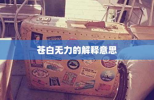 苍白无力的解释意思