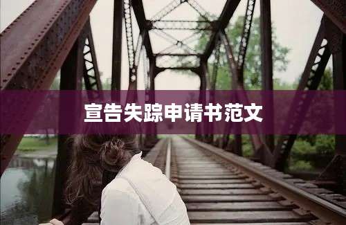 宣告失踪申请书范文