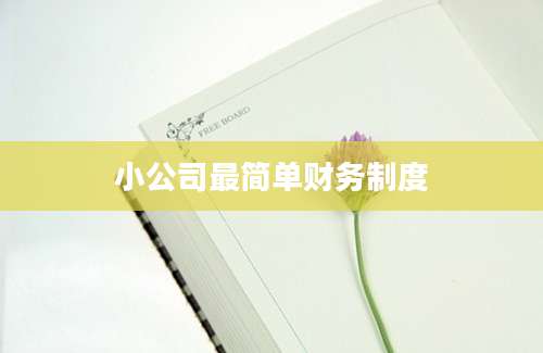 小公司最简单财务制度