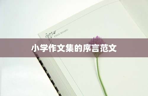 小学作文集的序言范文