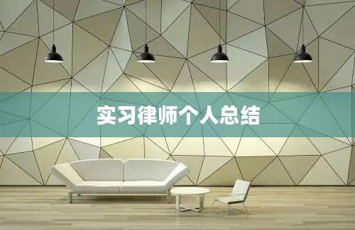 实习律师个人总结