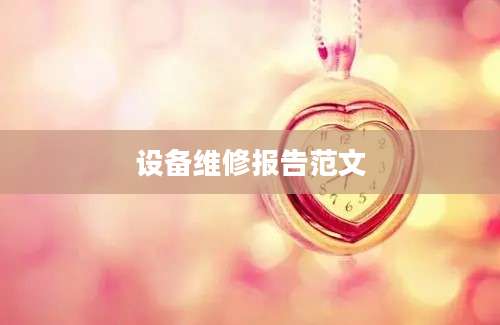 设备维修报告范文