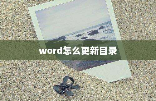 word怎么更新目录