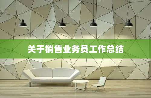 关于销售业务员工作总结