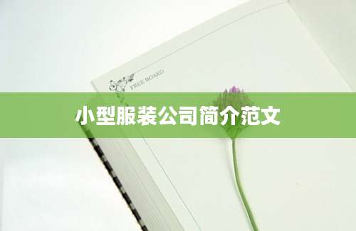 小型服装公司简介范文