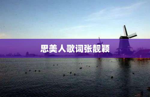 思美人歌词张靓颖
