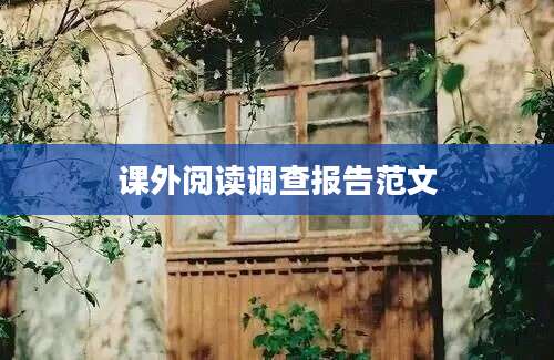课外阅读调查报告范文