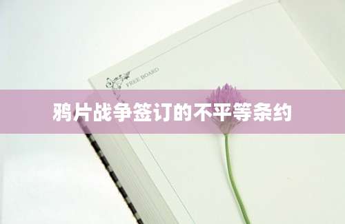 鸦片战争签订的不平等条约