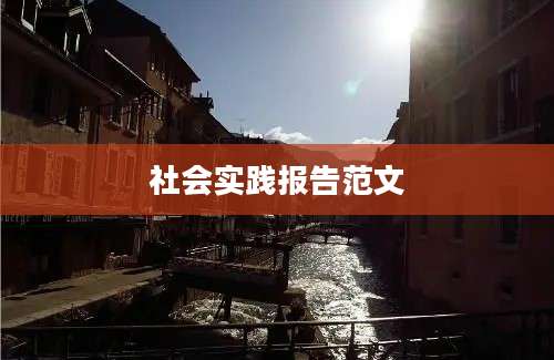 社会实践报告范文