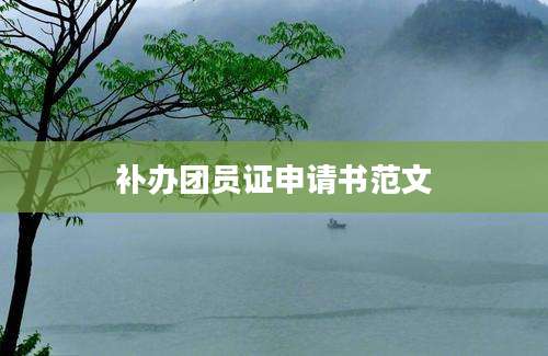 补办团员证申请书范文