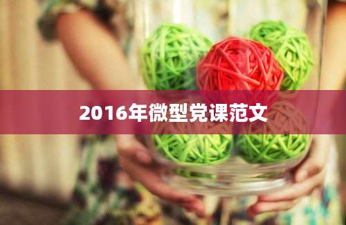 2016年微型党课范文
