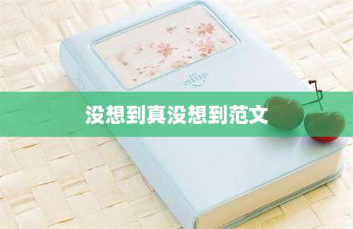 没想到真没想到范文