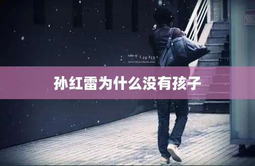 孙红雷为什么没有孩子