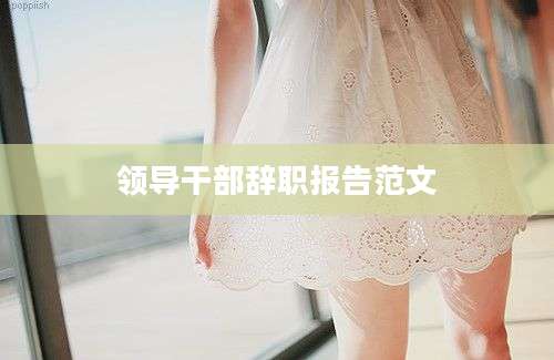 领导干部辞职报告范文