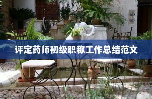 评定药师初级职称工作总结范文
