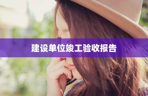 建设单位竣工验收报告