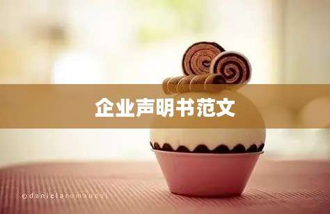 企业声明书范文
