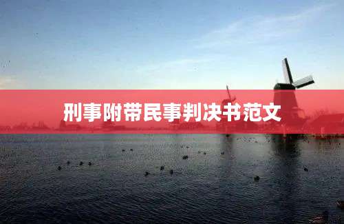 刑事附带民事判决书范文