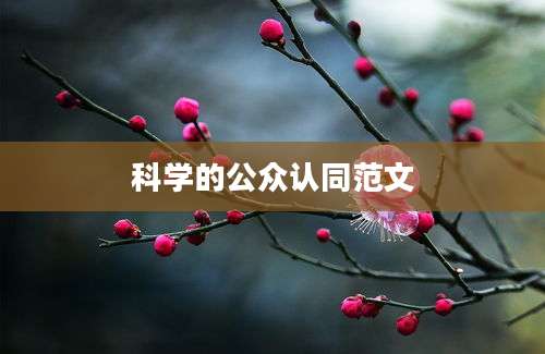 科学的公众认同范文