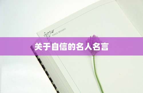 关于自信的名人名言