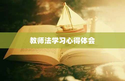 教师法学习心得体会