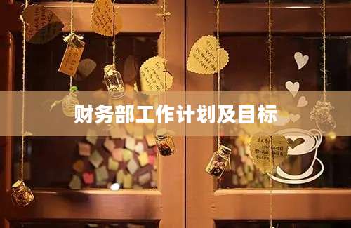 财务部工作计划及目标