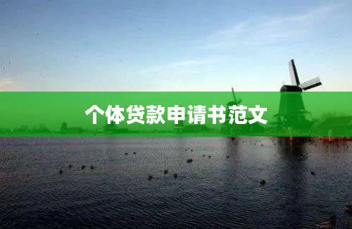 个体贷款申请书范文