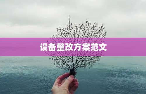设备整改方案范文