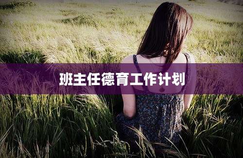 班主任德育工作计划