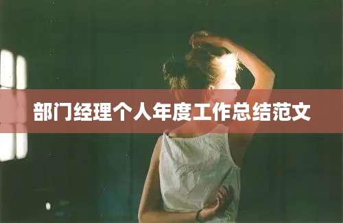 部门经理个人年度工作总结范文