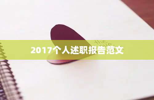 2017个人述职报告范文