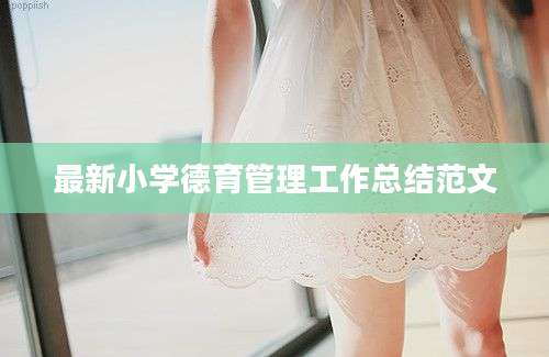 最新小学德育管理工作总结范文