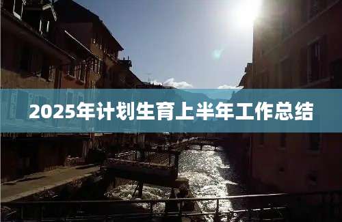 2025年计划生育上半年工作总结