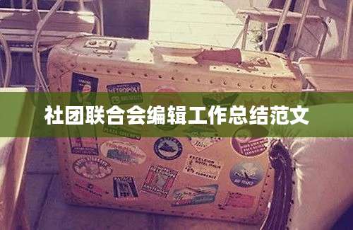 社团联合会编辑工作总结范文